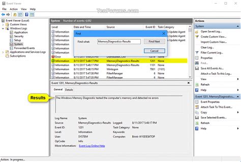 memory diagnostic results windows 10|Read Memory Diagnostics Tool Results in Event Viewer in .